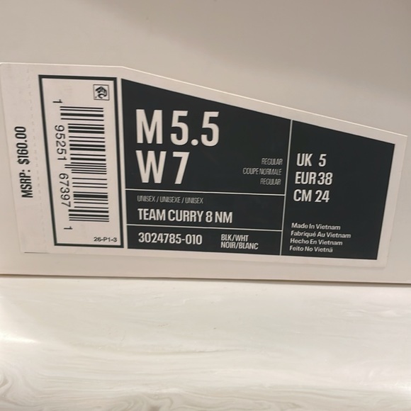 Steph Curry Under Armour M 5.5 W 7 high tops, great condition. Barely worn. - Picture 5 of 6